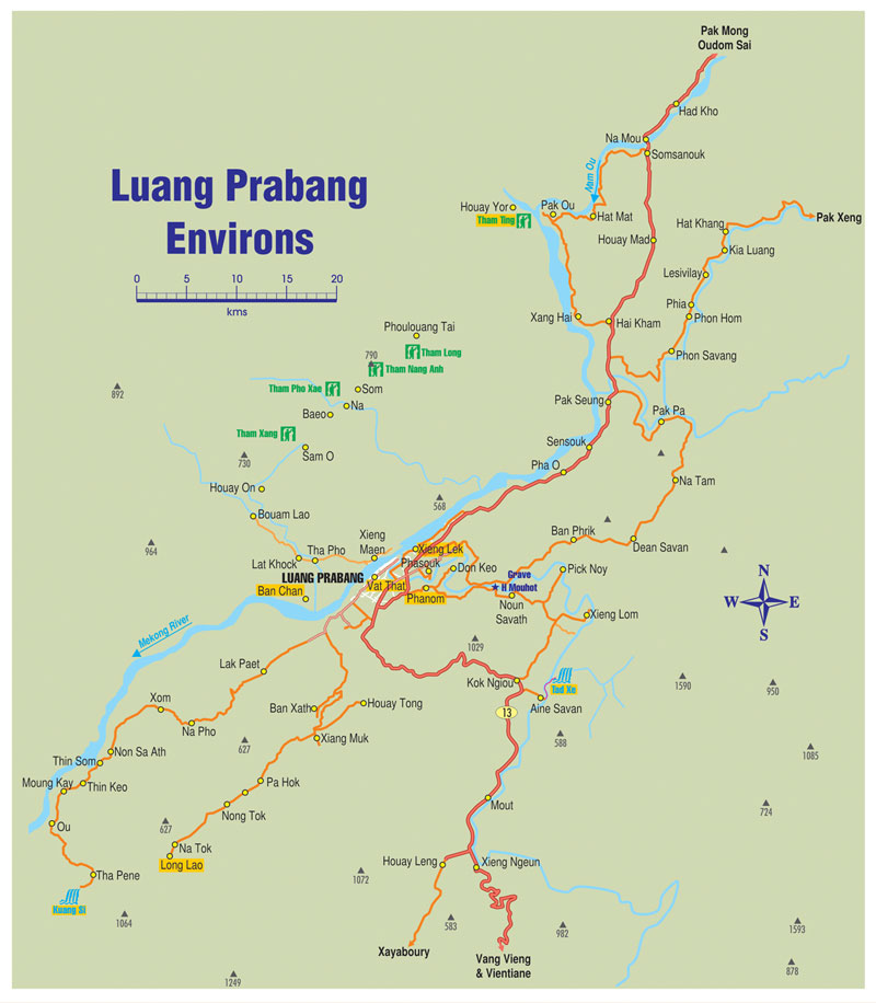 แผนที่ท่องเที่ยวหลวงพระบาง